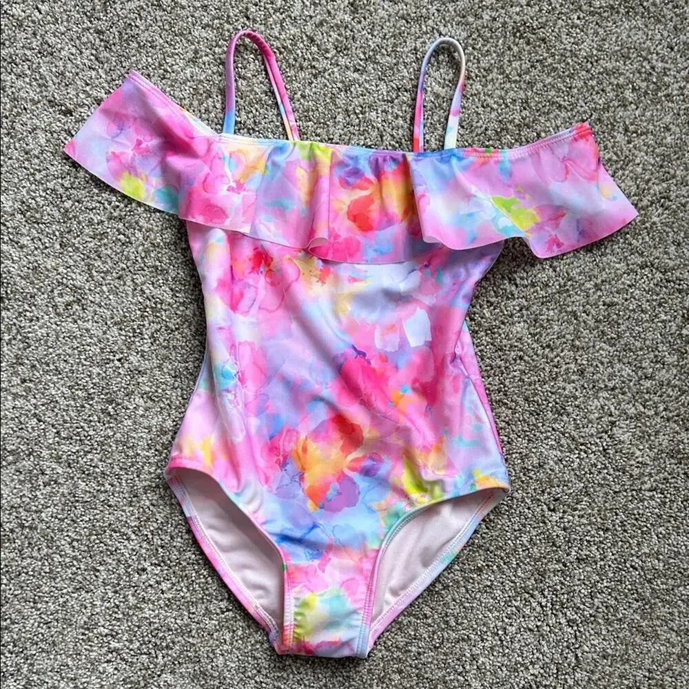 Girls Cat & Jack Flower Daydream One Piece Swimsuit, Size 6/7